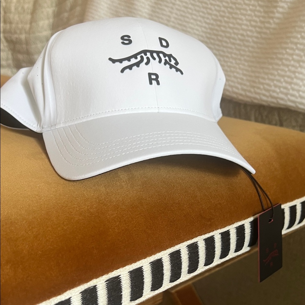 Stylish White Cap with Black Logo